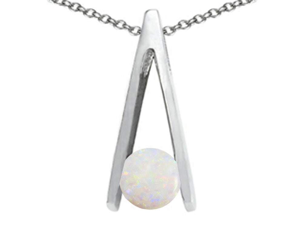 Tommaso Design™ Round Genuine Opal Pendant Necklace