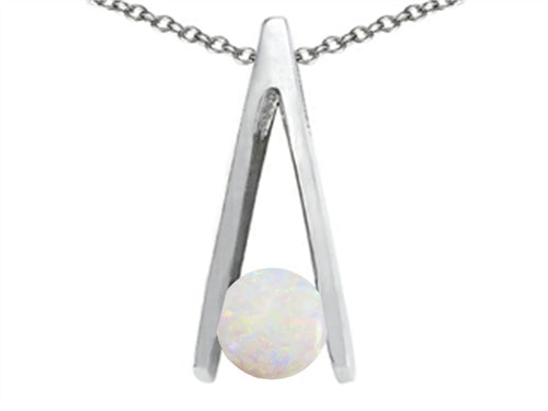 Tommaso Design™ Round Genuine Opal Pendant Necklace