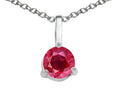 Tommaso Design™ Small Genuine Round Solitaire Ruby Pendant Necklace