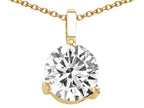 Tommaso Design™ Round Genuine White Topaz Solitaire Pendant Necklace
