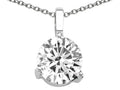 Tommaso Design™ Round Genuine White Topaz Solitaire Pendant Necklace