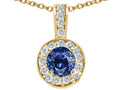 Tommaso Design™ Round Genuine Sapphire Pendant Necklace