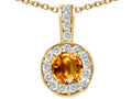 Tommaso Design™ Round Genuine Citrine Pendant Necklace