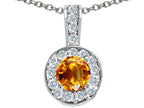 Tommaso Design™ Round Genuine Citrine Pendant Necklace