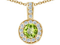 Tommaso Design™ Round Genuine Peridot Pendant Necklace