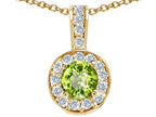 Tommaso Design™ Round Genuine Peridot Pendant Necklace