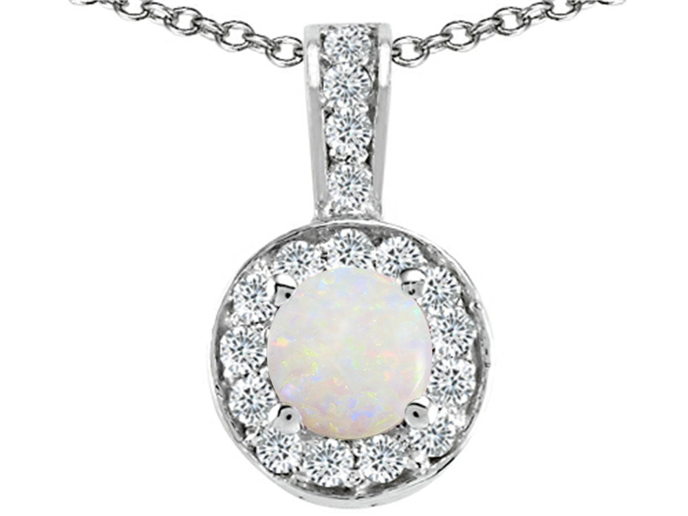 Tommaso Design™ Round Genuine Opal Pendant Necklace