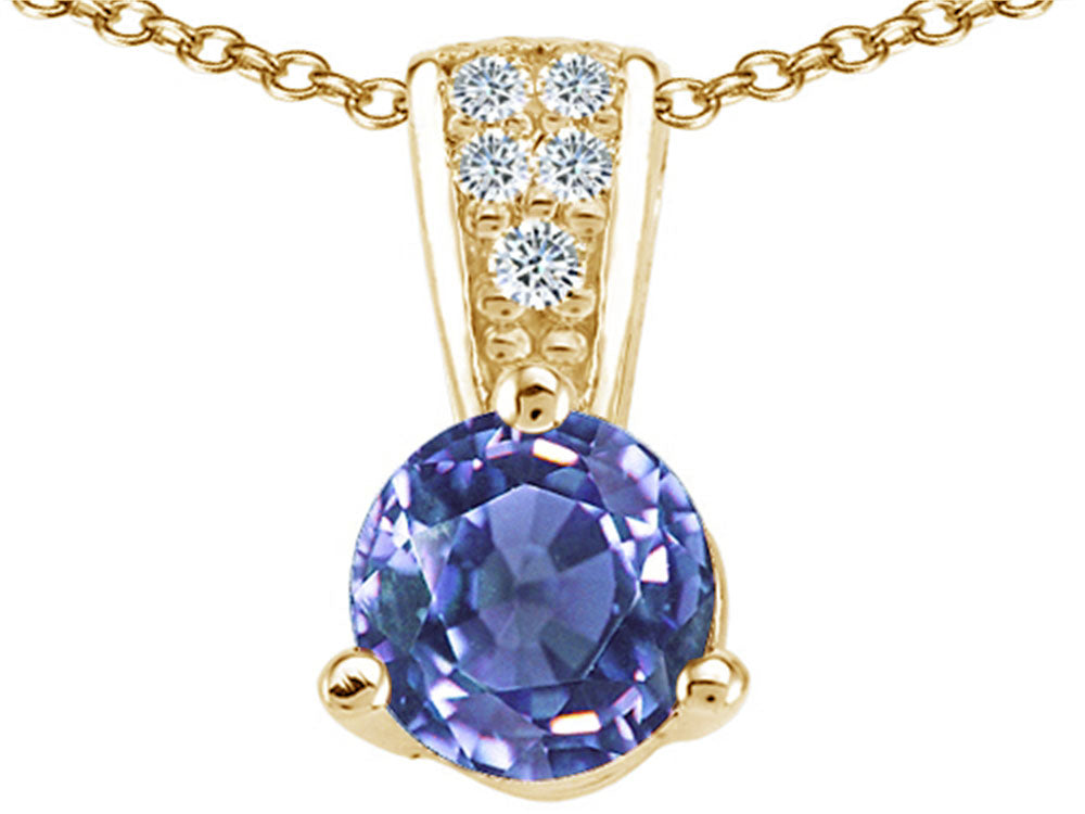 Tommaso Design™ Round GenuineTanzanite Pendant Necklace