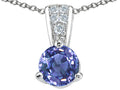 Tommaso Design™ Round GenuineTanzanite Pendant Necklace