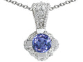 Tommaso Design™ Round Genuine Tanzanite Pendant Necklace