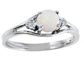 Tommaso Design Round Genuine Opal Ring