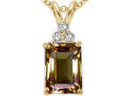 Tommaso Design™ 8x6mm Emerald Cut Genuine Smoky Quartz Pendant Necklace