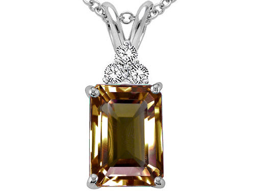Tommaso Design™ 8x6mm Emerald Cut Genuine Smoky Quartz Pendant Necklace
