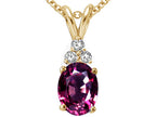 Tommaso Design™ Oval Genuine Rhodolite Pendant Necklace