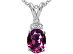 Tommaso Design™ Oval Genuine Rhodolite Pendant Necklace