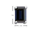 Star K™ Emerald Cut 7x5mm Genuine Black Sapphire Earrings Studs