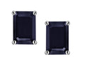 Star K™ Emerald Cut 7x5mm Genuine Black Sapphire Earrings Studs