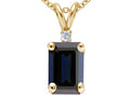 Tommaso Design™ Emerald Cut Genuine Sapphire Pendant Necklace