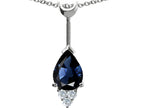 Tommaso Design™ Pear Shape Genuine Sapphire Pendant Necklace