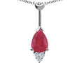 Tommaso Design™ Genuine Ruby and Diamond Pendant Necklace