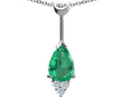 Tommaso Design™ Pear Shape Genuine Emerald Pendant Necklace