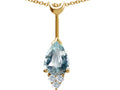 Tommaso Design™ Pear Shape Genuine Aquamarine Pendant Necklace