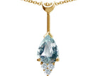 Tommaso Design™ Pear Shape Genuine Aquamarine Pendant Necklace