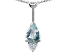 Tommaso Design™ Pear Shape Genuine Aquamarine Pendant Necklace