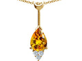 Tommaso Design™ Pear Shape Genuine Citrine Pendant Necklace