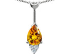 Tommaso Design™ Pear Shape Genuine Citrine Pendant Necklace