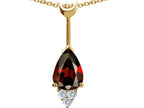 Tommaso Design™ Pear Shape Genuine Garnet Pendant Necklace