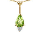 Tommaso Design™ Pear Shape 8x6 mm Genuine Peridot Pendant Necklace