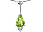 Tommaso Design™ Pear Shape 8x6 mm Genuine Peridot Pendant Necklace