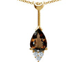 Tommaso Design™ Pear Shape 8x6 mm Genuine Smoky Quartz Pendant Necklace