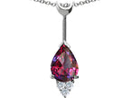 Tommaso Design™ Pear Shape 8x6 mm Simulated Alexandrite Pendant Necklace