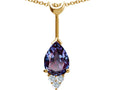 Tommaso Design™ Pear Shape 8x6 mm Simulated Alexandrite Pendant Necklace