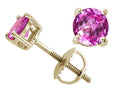 Tommaso Design™ Round 6mm Created Pink Sapphire Screw Back Earrings Studs