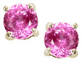 Tommaso Design™ Round 7mm Created Pink Sapphire Earrings Studs