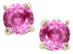 Tommaso Design™ Round 7mm Created Pink Sapphire Earrings Studs
