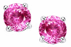 Tommaso Design™ Round 7mm Created Pink Sapphire Earrings Studs