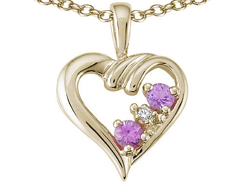 Tommaso Design™ Genuine Pink Sapphire Heart Pendant Necklace
