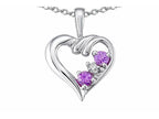 Tommaso Design™ Genuine Pink Sapphire Heart Pendant Necklace