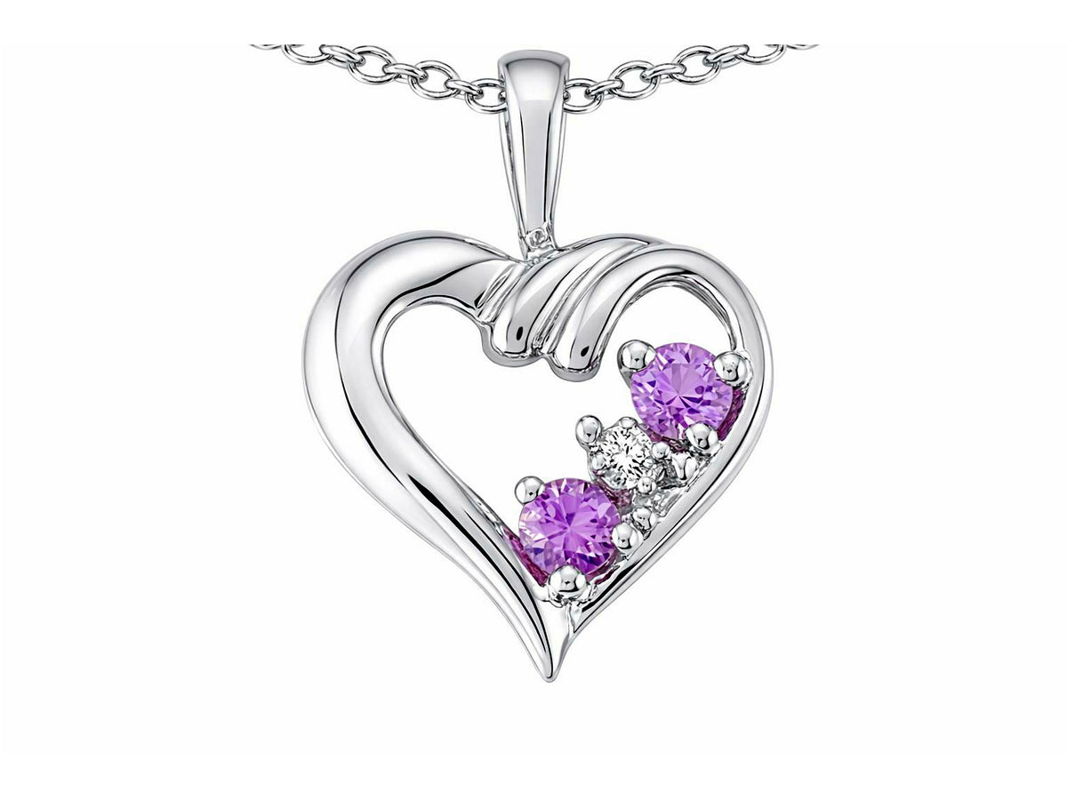 Tommaso Design™ Genuine Pink Sapphire Heart Pendant Necklace