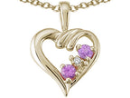 Star K Genuine Pink Sapphire Heart Pendant Necklace
