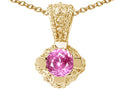Tommaso Design™ Round 5mm Created Pink Sapphire Pendant Necklace