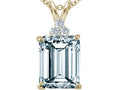 Tommaso Design™ Emerald Cut 10x8 mm Genuine Aquamarine Pendant Necklace