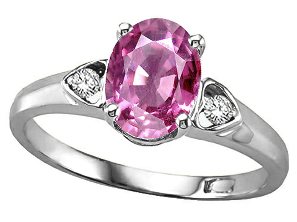 Tommaso Design Oval 8x6mm Created Pink Sapphire Ring