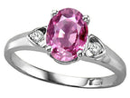Tommaso Design Oval 8x6mm Created Pink Sapphire Ring