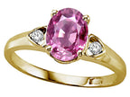 Tommaso Design Oval 8x6mm Created Pink Sapphire Ring