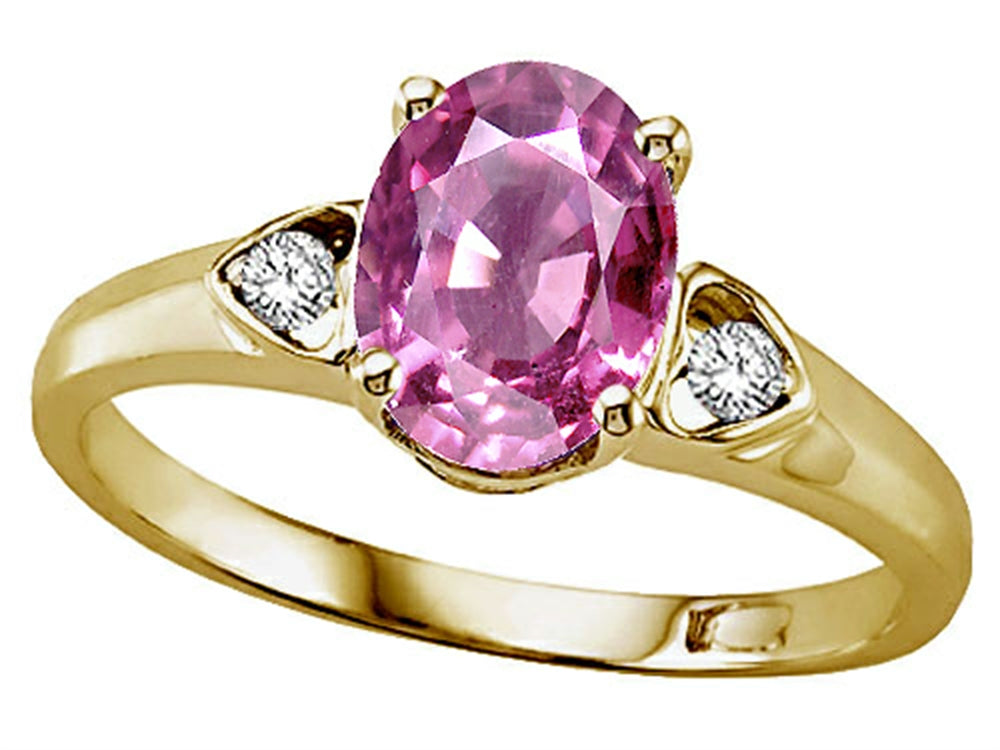 Tommaso Design Oval 8x6mm Created Pink Sapphire Ring
